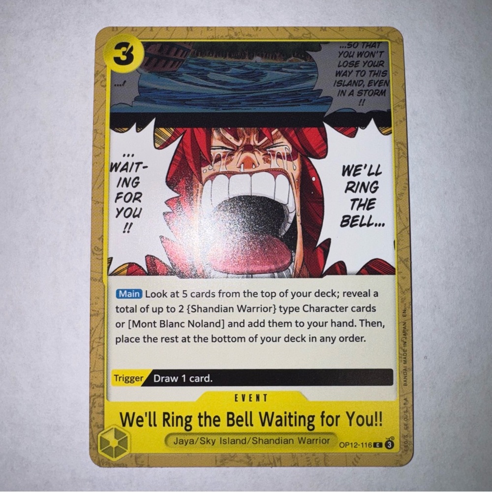 We'll Ring the Bell Waiting for You!! Legacy of the Master OP12-116 NM